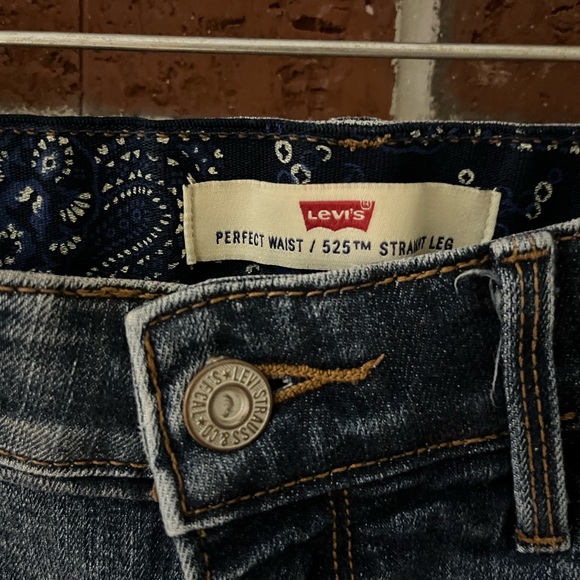 LEVIS Dark Blue Perfect Waist 525 Straight Leg Jeans size 10 - Picture 6 of 11